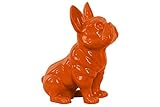 Urban Trends Ceramic Sitting French Bulldog Figurine with Pricked Ears Gloss Finish Orange