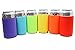 QualityPerfection - Set Of 12 - Red,Purple,Neon Green,Neon Orange,Yellow,Turquoise Neoprene Can Cooler Sleeve Collapsible Coolie Economy Bulk Insulation,Stitches Perfect 4 Events,Custom DIY Projects