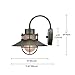 Globe Electric Liam 1-Light Outdoor Indoor Wall Sconce, Bronze, Frosted White Glass Shade,44097, Bulb Not Included