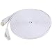 NCElec Weatherproof Flat Cat 6 (Cat6) Ethernet Cable, RJ45 Connector, 32AWG, Up To 1.0 Gbps and 250 MHz (50 Foot, White) primary