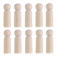 Elegantday Natural Wooden Peg Doll Bodies Unfinished Plain Blank Decorative (Men/Boys,10pcs)