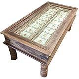 Mogul Interior Antique Wooden Coffee Table Beautiful Carving Rectangle Cocktail Tea Table