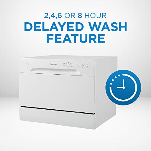 Danby DDW621WDB Countertop Dishwasher with 6 Place Settings, 6 Wash