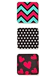 iDecoz Hearts Microfiber Phone Screen Cleaner Sticker Pack for All Cell Phones and Cases/iPhone/Samsung/iPad Laptop Glasses and More, Personalize Your Device with the Cleaner