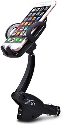 TopAcce Dural USB Charger Car Mount, Universal Smartphones Holder GPS Cradle for iphone 7 7 Plus SE 6s 6 Plus 6 5s 5 4s 4 Samsung Galaxy S6 S5 S4 LG Nexus Sony Nokia Android and more.(Black)