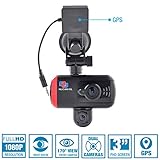Dual Dash Cam, Dual Lens HD 1080p Front Camera 170°, Wide Angle Back Camera 120°, Adjustable Night Vision. GPS, SOS Button. 3 inch Display. NuCam DL, Great for Fleet Management, The Ride, Lyft, Taxi