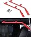 Hooke Road Solid Steel Rear Grab Handle Bar for 2007-2018 Jeep JK Wrangler Unlimited 4-Door - Pair (Red)