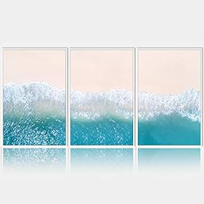 signwin 3 Piece Framed Canvas Wall Art Beach...