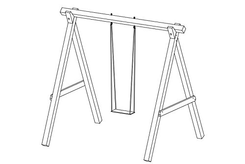 Gartenpirat Premium Kinderschaukel aus Holz Outdoor - Einzelschaukel mit Schaukelsitz - 180 x 180 x 200 cm TÜV geprüft – Bild 4