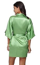The Bund womens Pure Colour Short Kimono Robes with