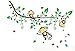 Lovely Jungle Monkey Wall Sticker Monkey Dancing on Tree Branch Nursery Wall Decal
