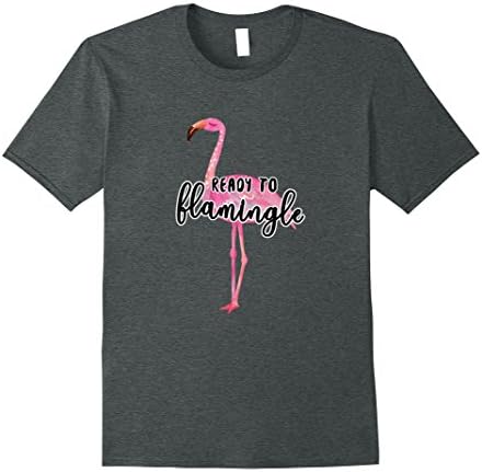 Mens Funny Flamingo Shirts Ready to Flamingle T-Shirt Party Tee XL Dark Heather