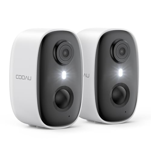 COOAU 2K WiFi6 Überwachungskamera Aussen | Innen Akku WLAN Kabellos | 2PCS