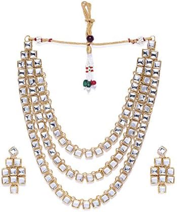 ZAVERI PEARLS Jewellery Set for Women (Golden) (ZPFK9007) price in