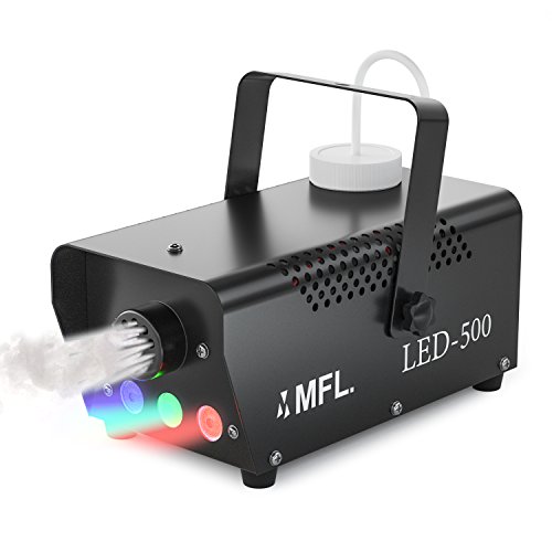 MFL Fog Machine, Portable Smoke Machine with LED Lights and Wireless Remote Control for Stage, Disco, Halloween and Weddings (500W, 2000 CFM)
