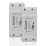 BATIGE 2-Pack WiFi Switch Work with Alexa Wireless Smart Switch Module ABC Shell Socket For DIY Smart Home Sonoff