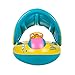 Kemuse Inflatable Baby Toddler Pool Float Swimming Ring with Sun Canopy for the Age 6-48 Months with Bath Toys / Storage Bag