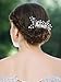 Yean Bride Wedding Hair Comb Silver Bridal Headpiece Hair Piece Accessories for Women and Girls