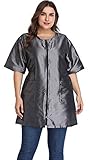 Hair Stylist Dog Grooming Smocks for Women and Men, Barber Work Apron Jacket Vest Smock for Salon, Pet Groomer, Nail Tech-Black