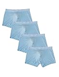 David Archy Men's 4 Pack Comfy Modal Trunks(S, Skyblue-Stripe)