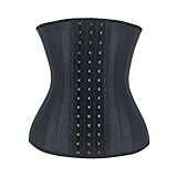 FeelinGirl Women's 25 Steel Bone Latex Waist Cincher Corset with 3 Rows of Hooks