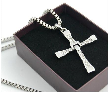 FAST and FURIOUS Dominic Toretto's Cross Pendant Necklace Vin Diesel Silver-like by Baham