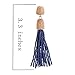VK Accessories Bead Fringe Dangle Earrings Soriee Drop Earrings Beaded Tassel Ear Drop 3 Colors (navy blue)