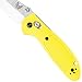 Benchmade - Mini Griptilian 556 EDC Manual Open Folding Knife Made in USA, Drop-Point Blade, Plain Edge, Satin Finish, Yellow Handle