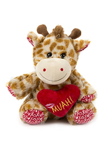 HollyHOME Super Soft Stuffed Animal Cute Deer with Red Heart Shaped Pillow Valentine Gift Plush toy, 10 inches