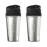 Ninja Stainless Steel Nutri Ninja Cup Sip & Seal Lid for Auto-IQ Series (2 Pack)
