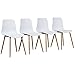 GreenForest Dining Chairs Set of 4 Mid Century Modern Chairs for Kitchen Living Room Side Chairs with Metal Legs and Plastic Seat, White