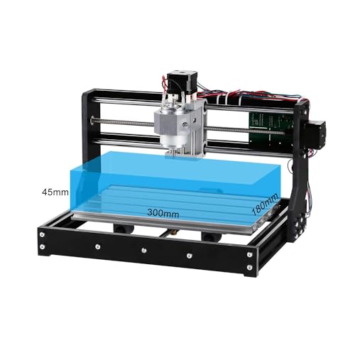 Genmitsu CNC 3018-PRO Router Kit GRBL Control 3 Axis Plastic Acrylic PCB PVC Wood Carving Milling Engraving Machine with Offline Controller, XYZ Working Area 300 x 180 x 45mm