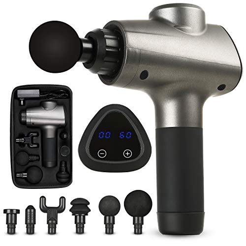 MASWATER Massage Gun Multifunctional Massage Gun Percussion Massager Quiet Portable Handheld Deep Muscle Massager 20 Speeds Helps Relieve Muscle Soreness and Stiffness Personal Massage Device (Black)