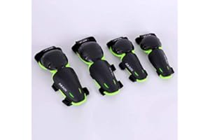 Seahouse Kids Dirt Bike Knee Elbow Pads Shin Guards Youths Protective Gear Set 4pcs for Sports (Green)