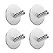 [4 Pack] Adhesive Towel Hooks, EMISK 304 Stainless Steel Robe Hook Hanger, Waterproof Wall Hooks Holder for Bathroom Kitchen and Bedroom