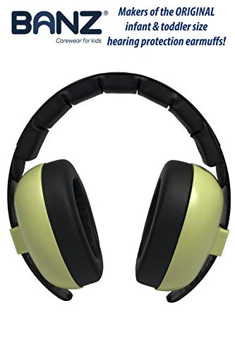 Baby Banz Earmuffs Infant Hearing Protection - Ages 0-2+ Years - THE BEST EARMUFFS FOR BABIES & TODDLERS - Baby Ear Protection,Leaf green