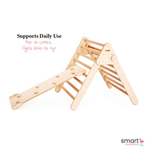 Smart Climbing Triangle with Ramp, Climbing Arch, Montessori Climber, Waldorf Ladder, Toddler Gym, Birch Hardwood