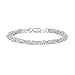 Amberta Unisex's 925 Sterling Silver Byzantine Chain Bracelet: 19 cm / 7.5 inch - Rounded Design