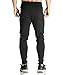 Ouber Men's Fitted Jogger Pants Gym Workout Running Sweatpants with Zipper Bottom (BlackA,L)