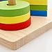 Wooden Geometric Shapes Sorter and Colors Recognition Stacking Toys for Toddlers