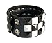 Triple Studded Wristband Punk Rock - Black And White Checkered