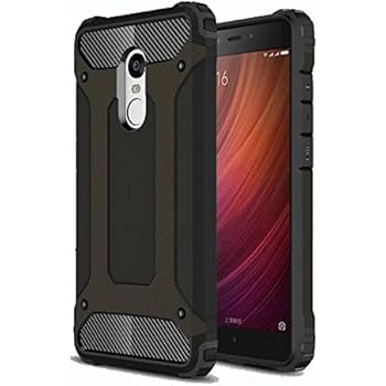 Redmi Note 4 Case, Ranyi [Hybrid Protection] [Metal Texture] [Shock-Proof] High Impact Premium Dual Layer Rugged Armor Defender Case Cover for Xiaomi Redmi Note 4 (5.5 inch), Black