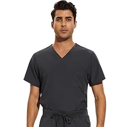 COZYFIT Scrub Top for Men - Stretch V-Neck Scrubs