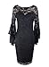 VfEmage Womens Elegant Bell Sleeve Wear to Work Party Cocktail Sheath Dress 9178 BLK S