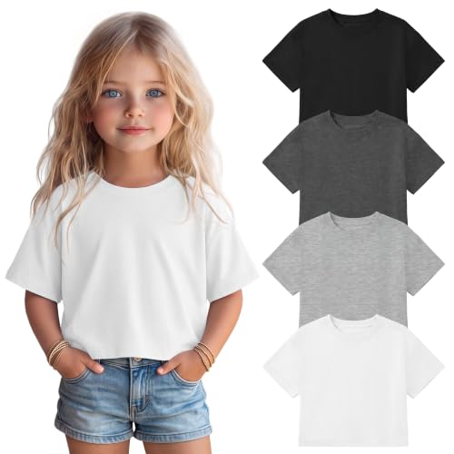 YooAurvox 4 Pack Toddler Girls Crop Tops, 4-Color, 4T at Amazon