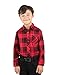 Leveret Kids & Toddler Boys Long Sleeve Uniform Cotton Dress Shirt Black & Red Plaid (Size 10 Years)