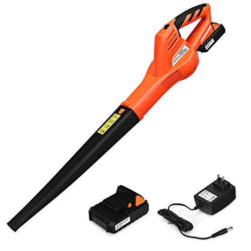 Goplus Cordless Leaf Blower, Rechargeable Leaf Sweeper w/Lithium