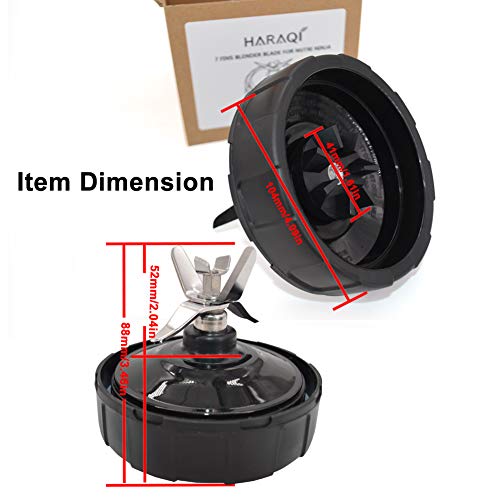 Replacement Fruit Blender Blade for Ninja,Replacement Part Accessories for Nutri Ninja Auto-iQ BL480-30 BL681A-30 BL682 BL640(With Two Extra Rubber Gasket)