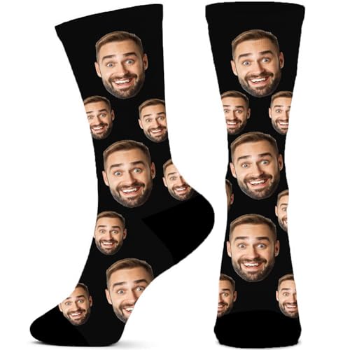 Dreamdecor Custom Funny Socks with Photo Novelty Face Crew Socks Personalized Funny Gifts for Men Women Kids