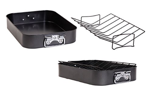 image for Gibson Home 63665.02 Top Roast Non-Stick Roaster with Rack, Black
